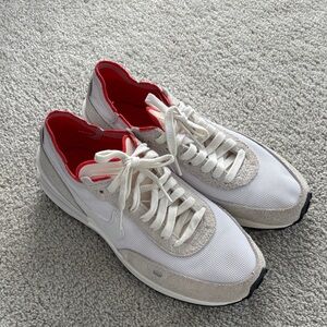 Nike White and Red Men's Shoes